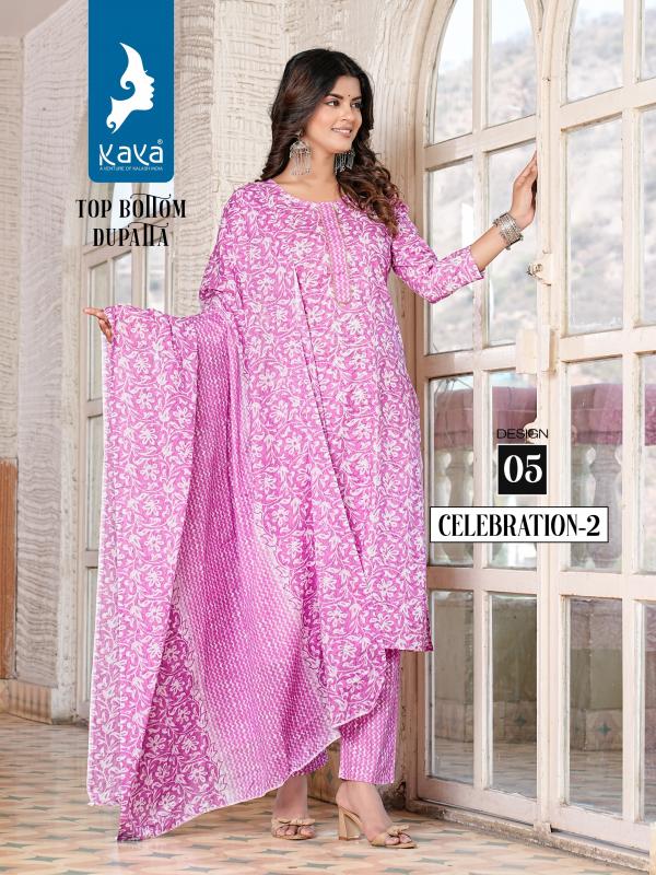 Kaya Celebration 2 Cotton Kurti Bottom With Dupatta Collection